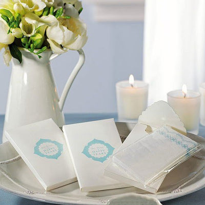 Wedding Favor Tissues Sea Blue Print - Forever Wedding Favors