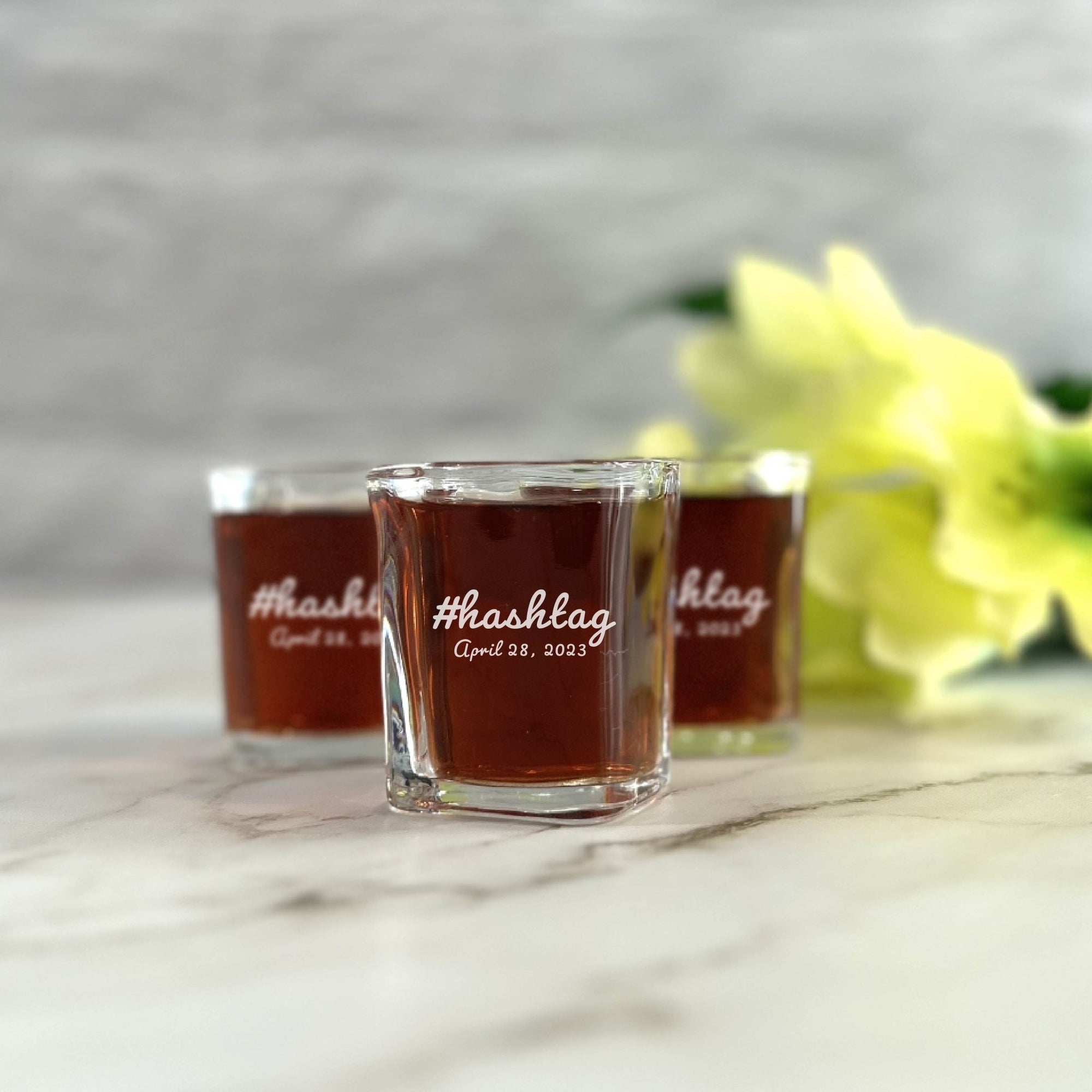 Wedding Hashtag Shot Glass Forever Wedding Favors