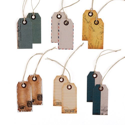 "Well Traveled" Vintage Paper Shipping Tags With Twine Ties - Forever Wedding Favors