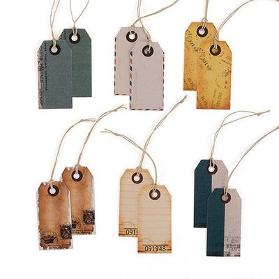 "Well Traveled" Vintage Paper Shipping Tags With Twine Ties - Forever Wedding Favors
