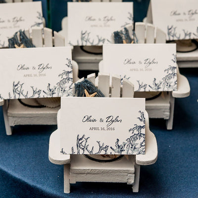 White Deck Chair Favor Candle Holders - Forever Wedding Favors