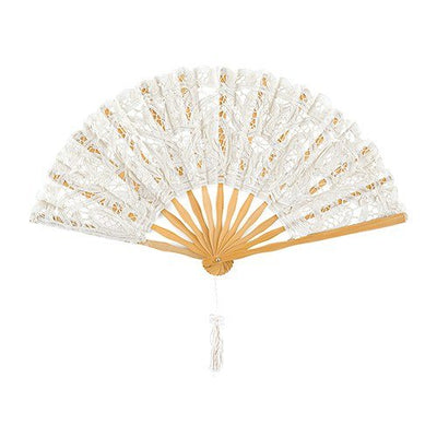 White Lace Hand Fan - Forever Wedding Favors