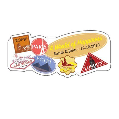 World Of Happiness Sticker - Forever Wedding Favors