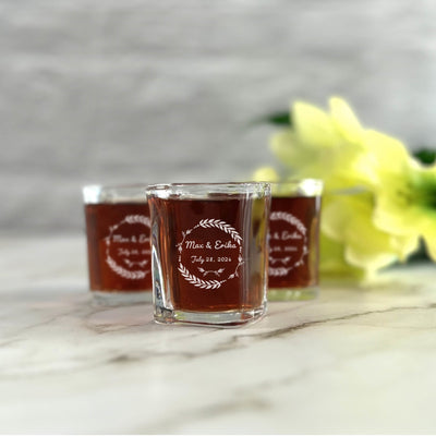 Wreathed in Love Shot Glass - Forever Wedding Favors
